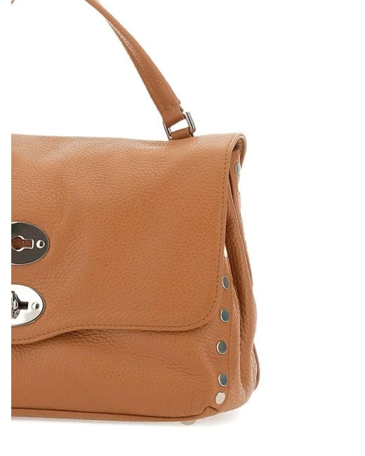 Zanellato Postina スタッズ フラップ バッグ Brown