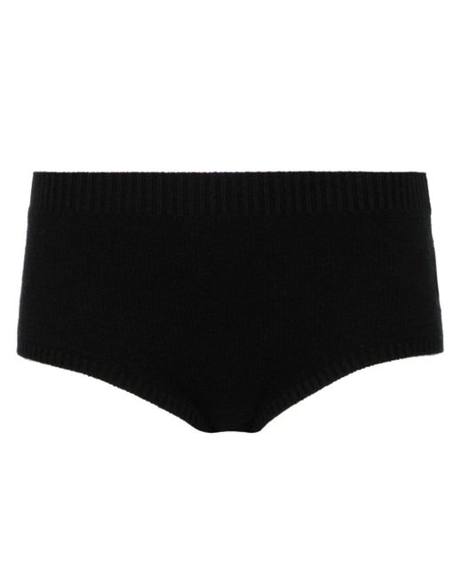 Alanui Black Finest Knitted Cullote Shorts