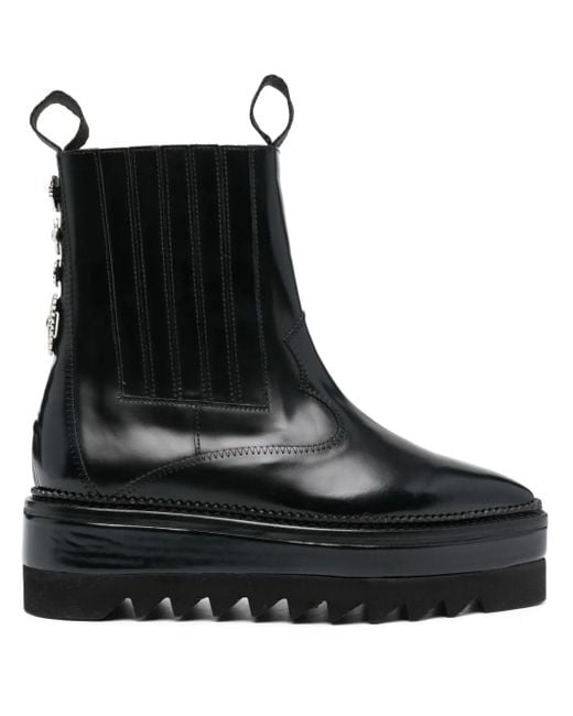 Toga Black Stud-Embellished Platform Boots