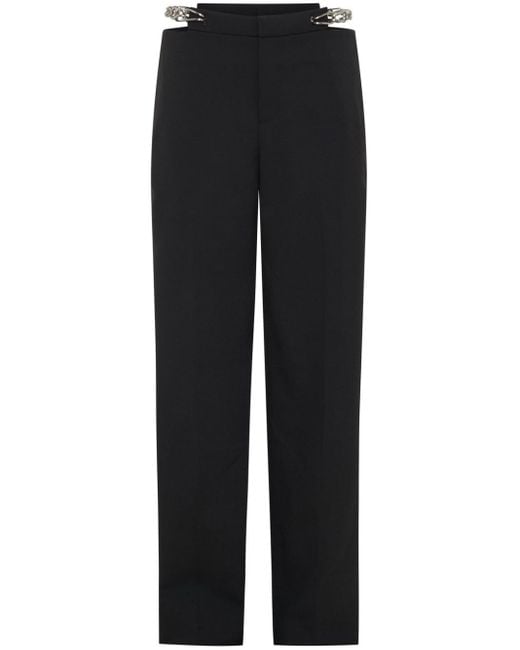 Dion Lee Black Chain-link Wool-blend Tailored Trousers