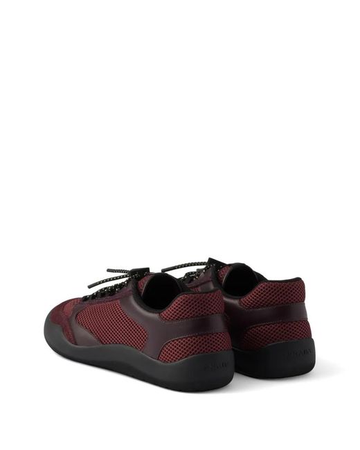 Prada White Speedrock Mesh Fabric Sneakers