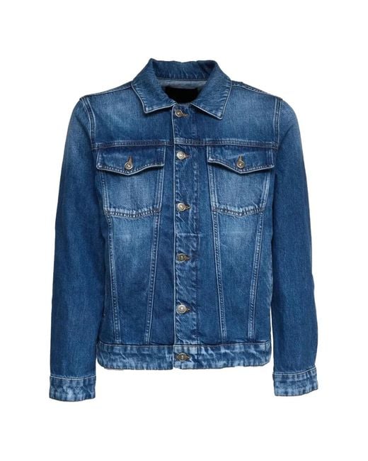 Dondup Blue Veste En Jean Boutonnée À Poches À Rabat for men