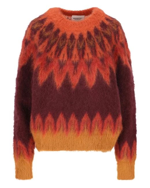 Isabel Marant Natania Trui Met Vlammenpatroon in het Orange