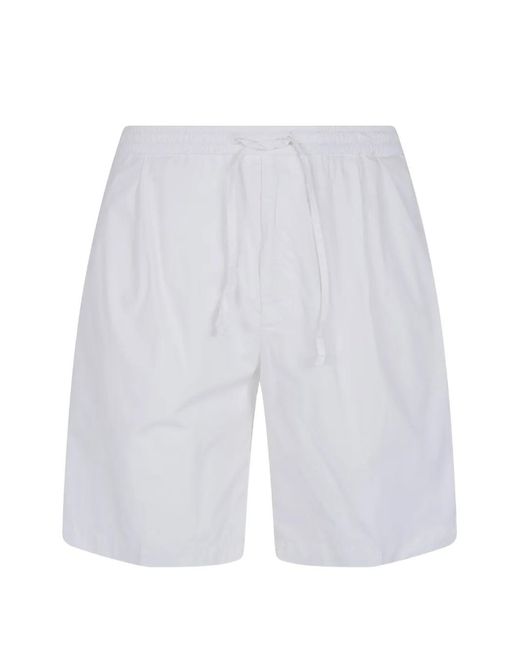 Michael Coal White Drawstring-Waist Shorts for men