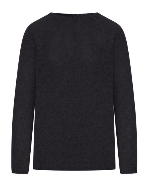 Max Mara Blue Raglan-Sleeve Wool Sweater