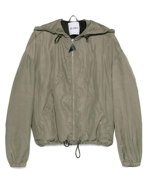 The Attico Green Hooded Bomber Jacket