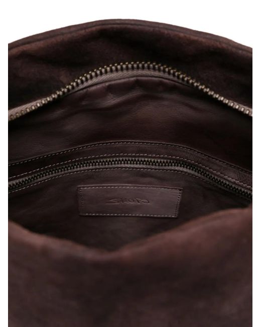 Grand Sac Cabas En Daim shotof en coloris Brown