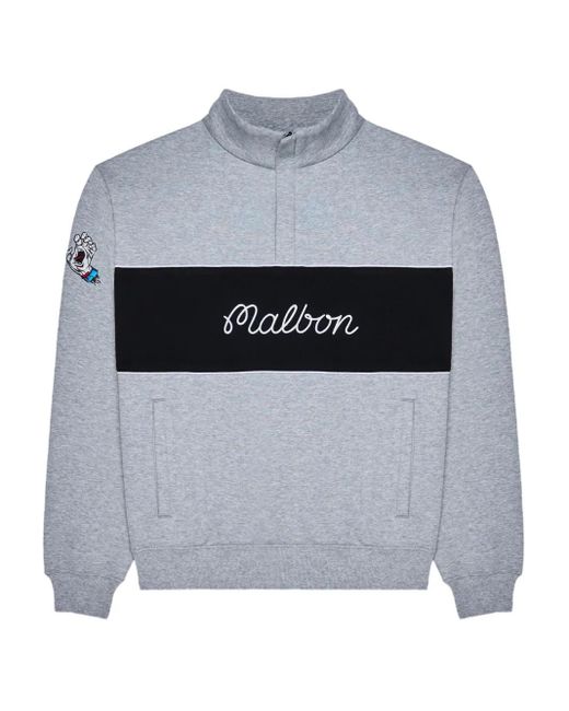 Malbon Golf Gray Half-Zip Sweatshirt for men