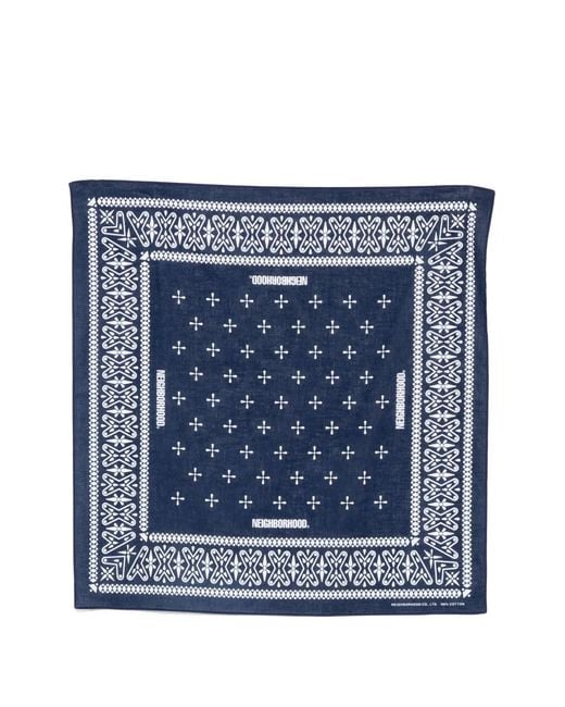 Neighborhood Blue Cross-Patterned Scarf