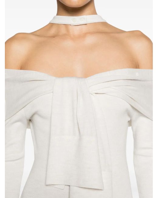 Jacquemus White La Robe Doble Midi Dress