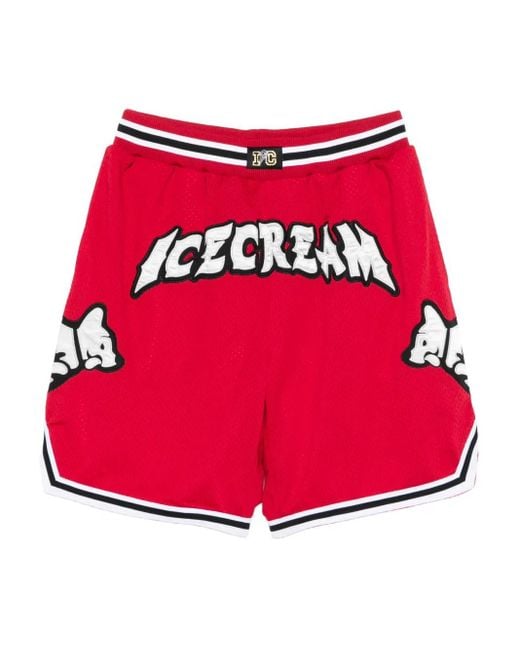 メンズ ICECREAM Running Puppy トラックショーツ Red