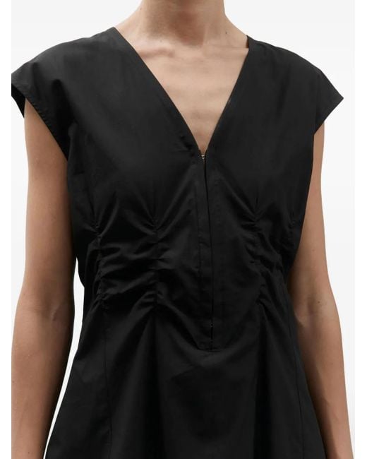 Alysi Black V-Neck Maxi Dress