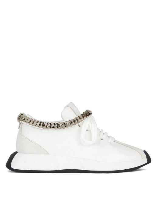 Giuseppe Zanotti Ferox Chain-link Detail Sneakers in White | Lyst UK