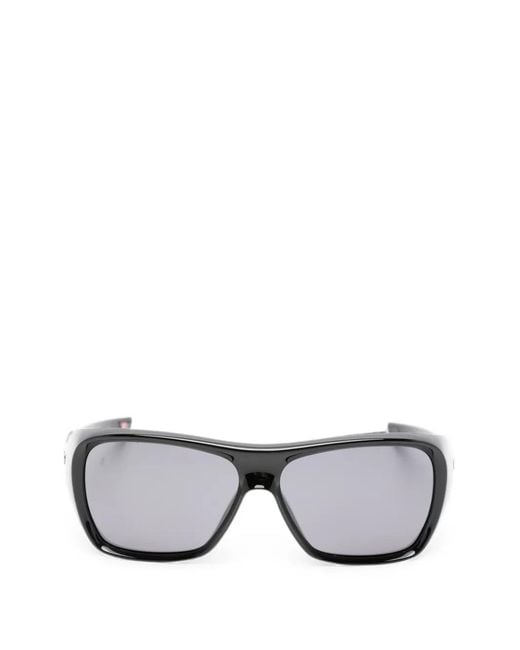 Oakley Gray Logo-Detail Square-Frame Sunglasses