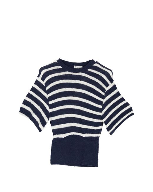 Jonathan Simkhai Blue Striped Knit Sweater