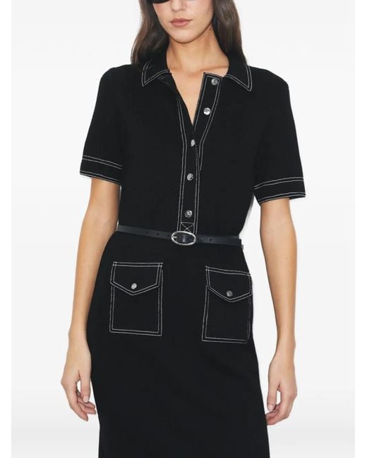 Tory Burch Black Topstitch Mini Dress