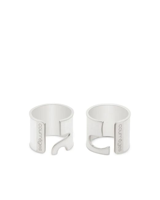 Courreges White Doppelte Ac Ringe