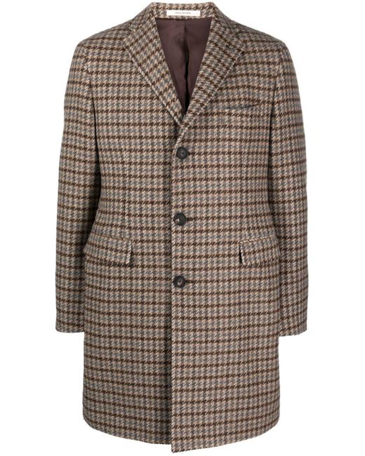 Manteau en laine à motif pied-de-poule Tagliatore pour homme en coloris Brown