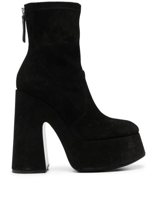 Vic Matié 140mm Suede Ankle Boots in het Black