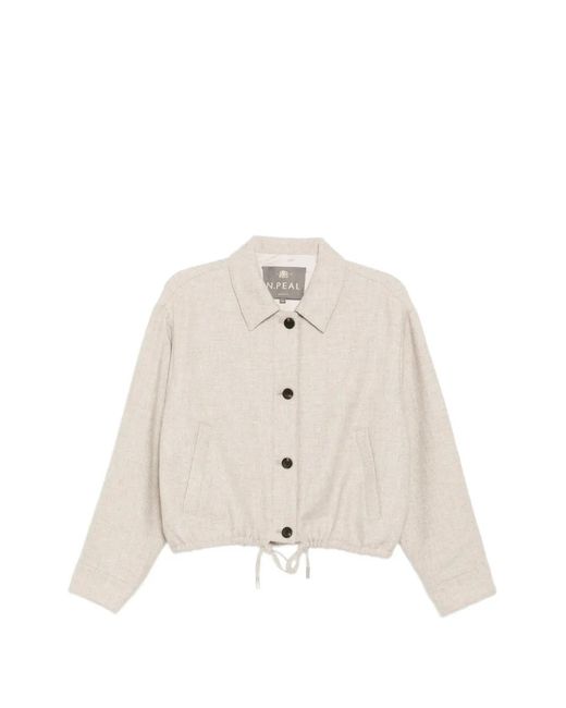 N.Peal Cashmere Natural Button Drawstring Jacket