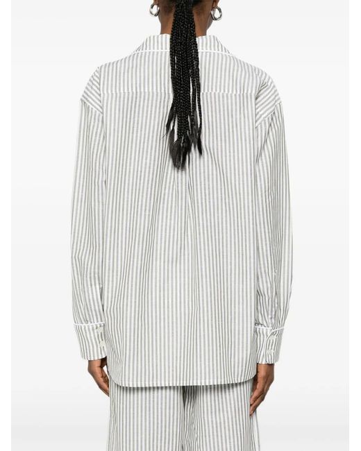 Riviera White Striped-Print Shirt