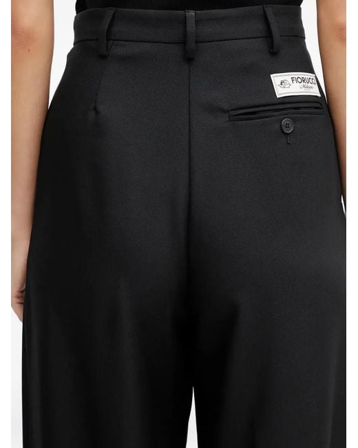 Fiorucci Black Button Pleated Trousers