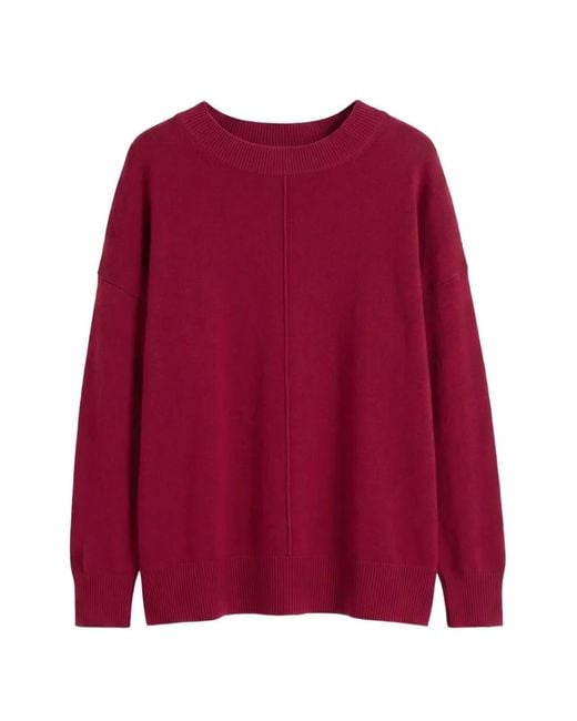 Chinti & Parker Red Seam-Detail Slouchy Sweater