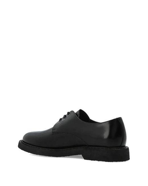 A.P.C. Black Glazed Leather Derbies for men