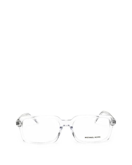 Michael Kors White Rectangular-Frame Glasses