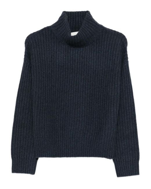 Maglione A Coste Con Collo Alto di Lisa Yang in Blue