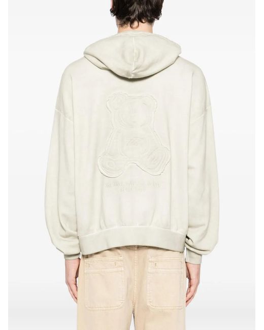 Izzue White Appliqué-Detail Cotton Hoodie for men