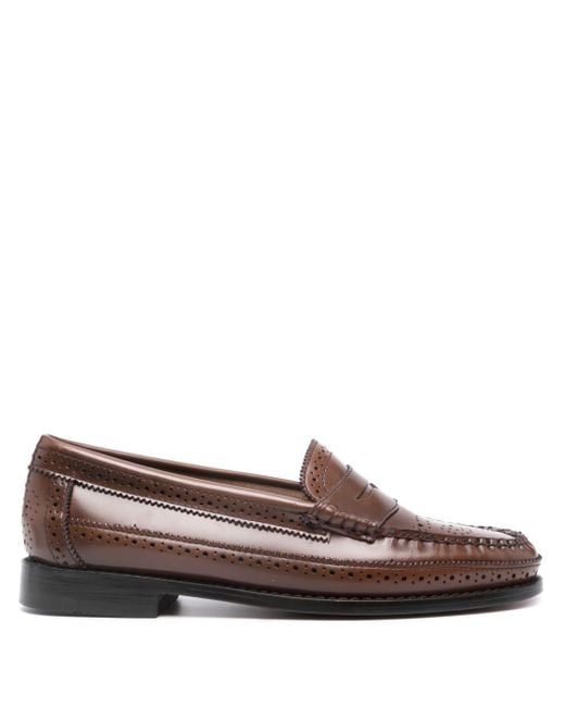 G.H.BASS Brown Weejuns Brogue Penny Loafers