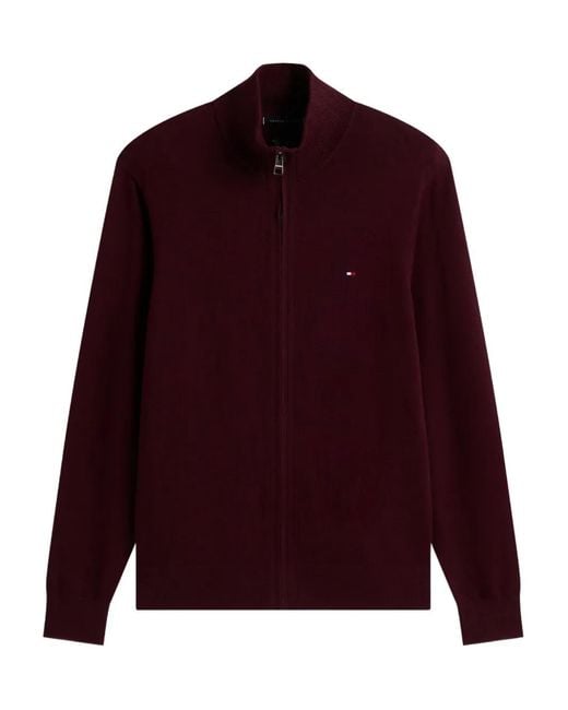 Tommy Hilfiger Red Zipped Cardigan for men