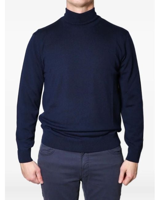 Daniele Fiesoli Blue Turtleneck Sweater for men