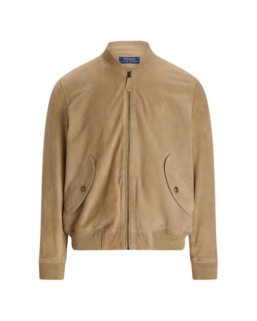 Polo Ralph Lauren Natural Suede Bomber Jacket for men