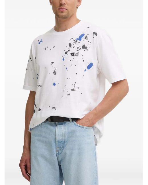 IRO White Emilio Splatter-Print T-Shirt for men