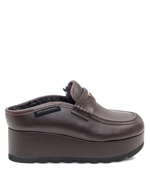 Stella McCartney Brown Elyse Alter Mat Platform Mules