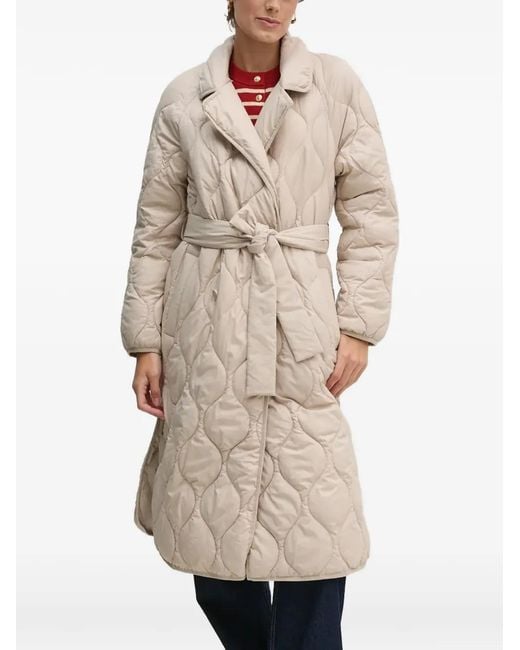Ouí Natural Belted Quilted Coat