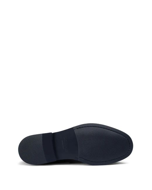 Doucal's Black Fringed Leather Loafers for men