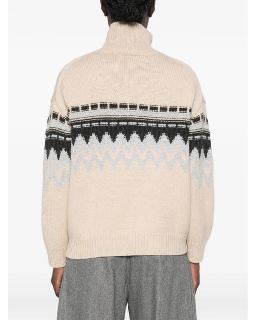 Allude Natural High-Neck Cashmere Sweater