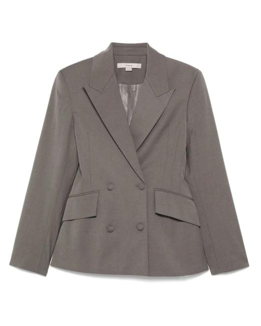 Remain Gray Double-Breasted Blazer