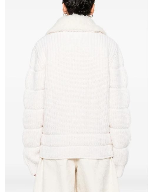 Casablanca White Ribbed Padded Jacket