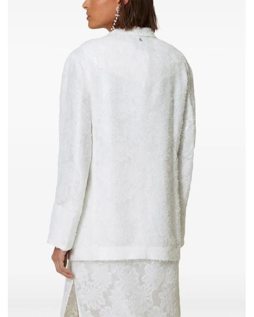 Twinset White Sequined Blazer