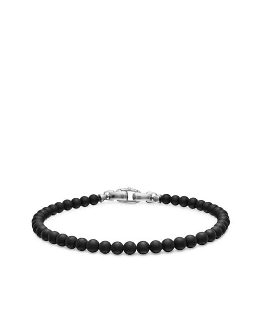 David Yurman White Sterling Spiritual Beads Bracelet (4Mm) for men