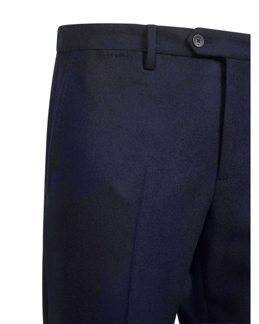 D4.0 Blue Button-Fastening Trousers for men