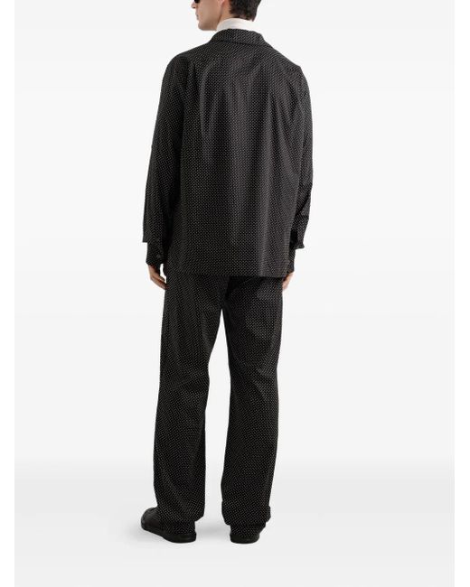 Dolce & Gabbana Black Micro-Dot Drawstring Trousers for men