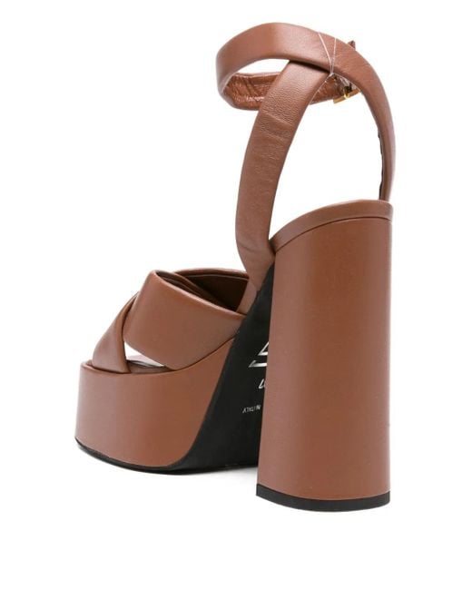 Giampaolo Viozzi Brown 140Mm Crossover Platform Sandals