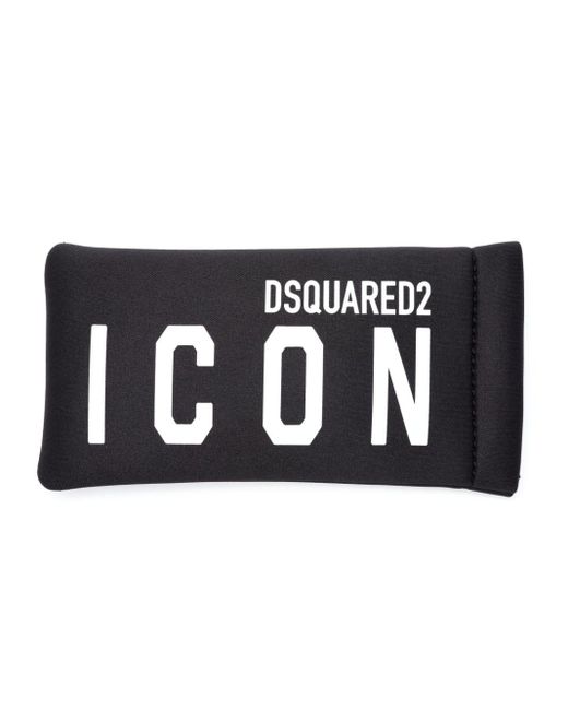 DSquared² Icon 0004/s Zonnebril Met Vierkant Montuur in het Black voor heren