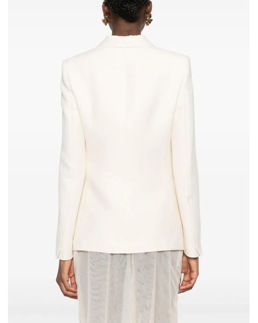 Fabiana Filippi Natural Double-Breasted Crepe Blazer