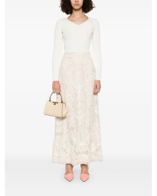 P.A.R.O.S.H. Natural Nixie Midi Skirt